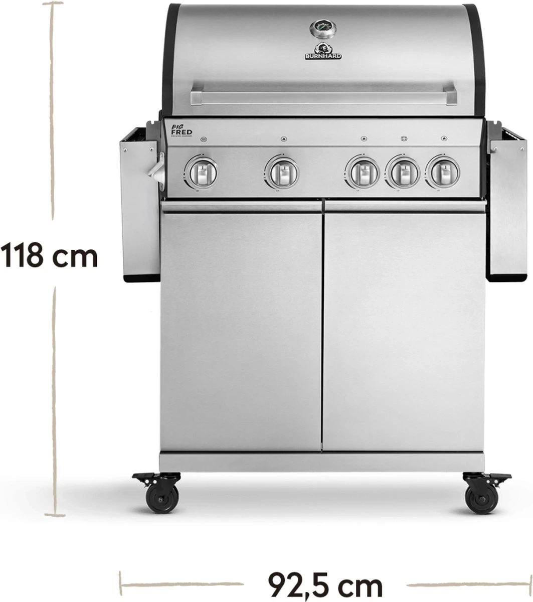Burnhard Gas BBQ Big FRED Deluxe - 4 Branders - Incl. Keramische Infraroodbrander & Afdekhoes - Deluxe Burnhard Gas BBQ Big FRED Deluxe - 4 Branders - Incl. Keramische Infraroodbrander & Afdekhoes - Deluxe -Beroemde Keukenserie Winkel 1063x1200 3
