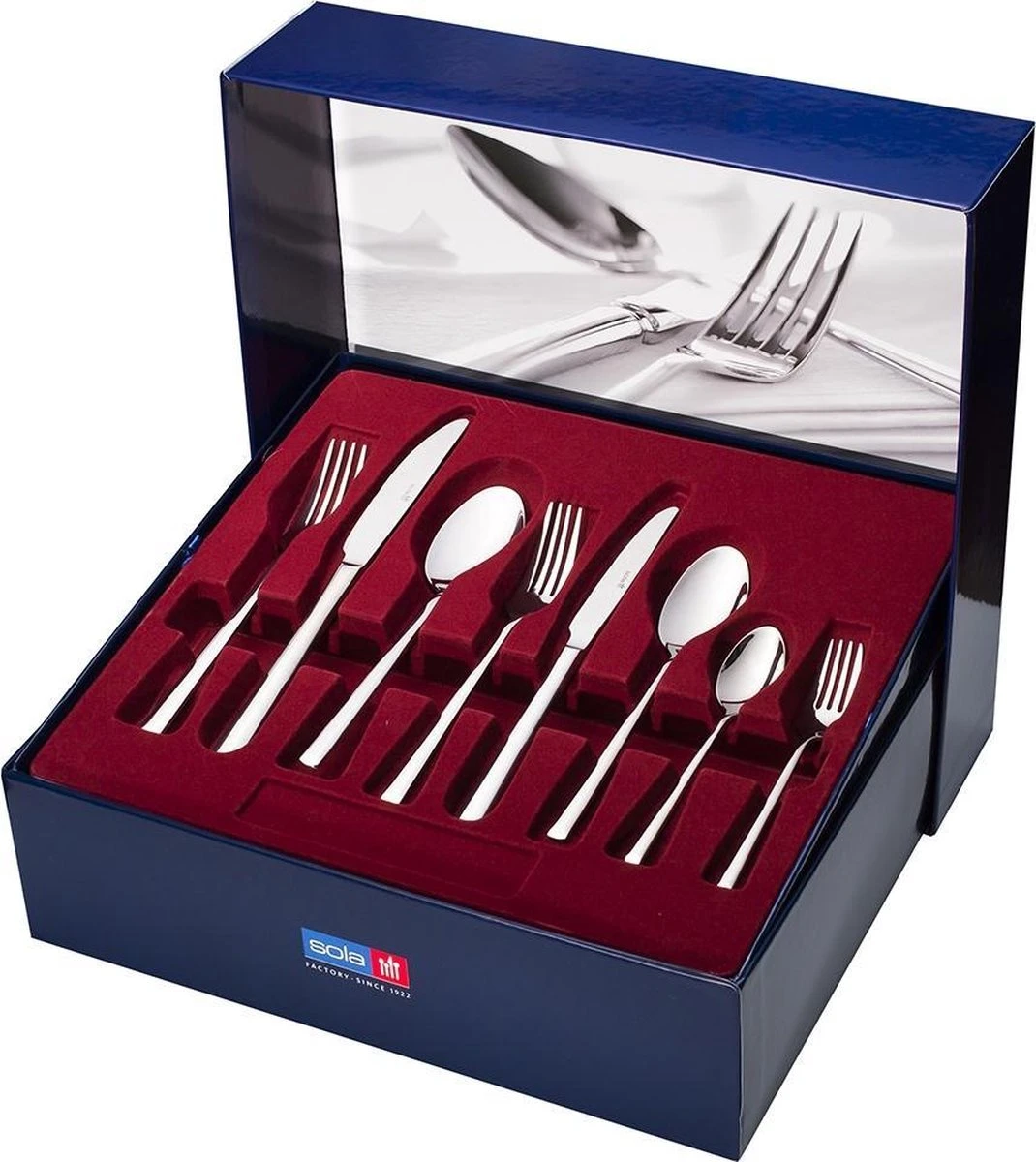 Sola Bestekset Luxor - Modern - 12 persoons - 100 delig - Zilverwit Edelstaal 18/10 - RVS - Zilver Sola Bestekset Luxor - Modern - 12 Persoons - 100 Delig - Zilverwit Edelstaal 18/10 - RVS - Zilver -Beroemde Keukenserie Winkel 1070x1200 3