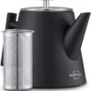 Silberthal - Theepot Met Filter - 1 L - RVS Dubbelwandig - Zwart - Cadeau