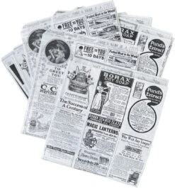 Rainbecom - 50 Stuks - 19 X 17 Cm - Hamburger Zakje Papier - Vetvrij Papier - Papieren Zak Voor Sandwiches - Krant -Beroemde Keukenserie Winkel 1119x1200