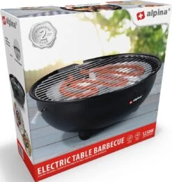 Alpina Elektrische BBQ - Tafel-Barbecue - Geen Rook - Binnen Barbecueën - 1250W - Ø 30 Cm - Zwart -Beroemde Keukenserie Winkel 1137x1200 1