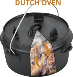 Dutch Mountains Gietijzeren Pannenset 7-delig - Dutch Oven – Braadpan - Grillpan - Hapjespan - Kookset In Houten Transportkist - Deksellifter - Brander -Beroemde Keukenserie Winkel 1139x1200 1