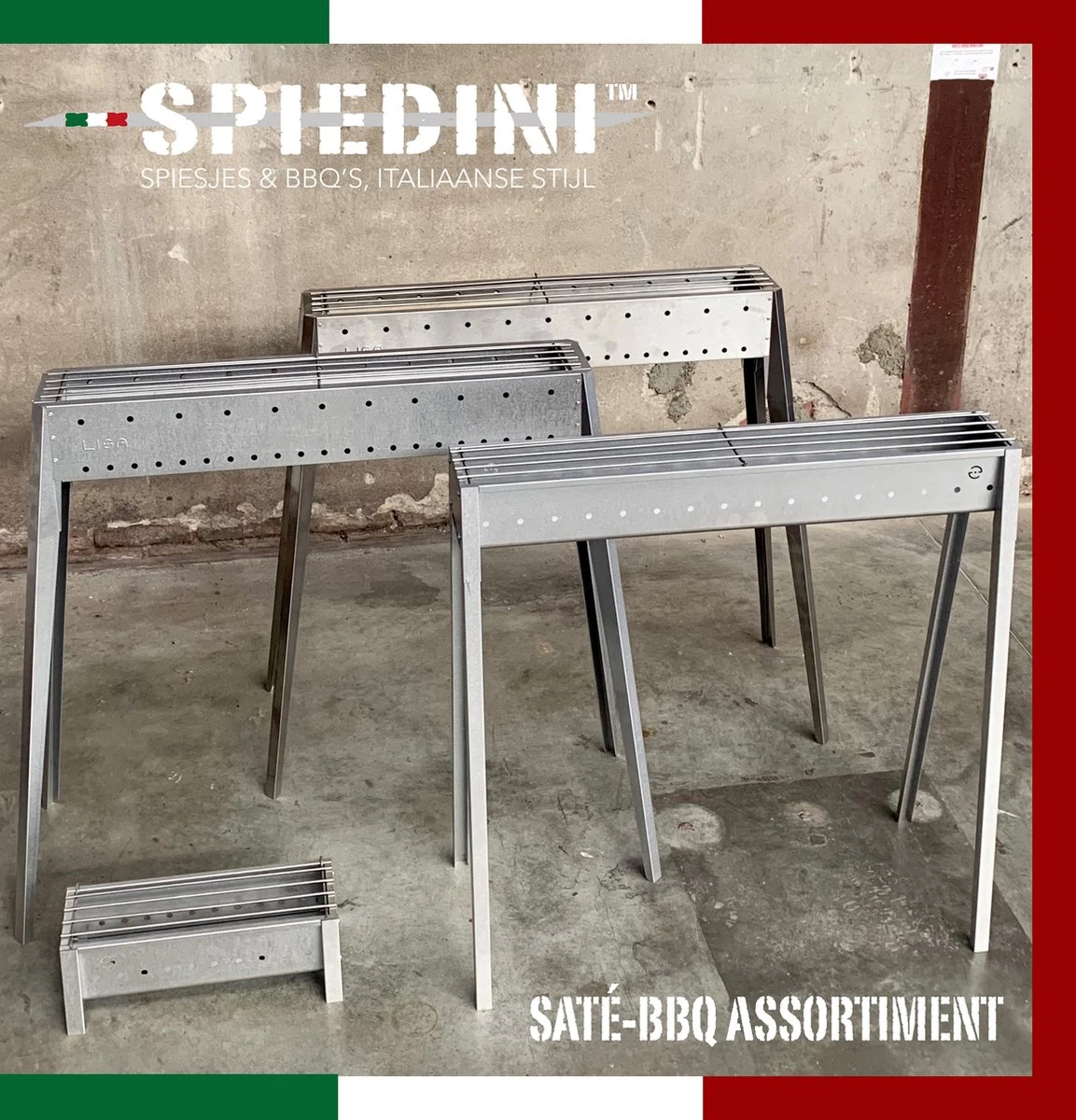 Spiedini Saté-bbq Bali 40 Mini - Kleine, smalle houtskoolbarbecue met horizontaal rooster voor sate of andere spiesjes - 40 cm lang, 11 cm breed, 14 cm hoog - Ideaal voor tuin- of open haard, of balkon - Materiaal: gealuminiseerd ijzer Spiedini Saté-bbq Bali 40 Mini - Kleine, Smalle Houtskoolbarbecue Met Horizontaal Rooster Voor Sate Of Andere Spiesjes - 40 Cm Lang, 11 Cm Breed, 14 Cm Hoog - Ideaal Voor Tuin- Of Open Haard, Of Balkon - Materiaal: Gealuminiseerd Ijzer -Beroemde Keukenserie Winkel 1153x1200 2