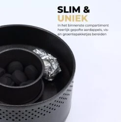 Ozocozy BBQ-ONE Houtskool Tafelbarbecue - Ø30 Cm- Zwart - Incl. Draagtas, Siliconen Bakkwast En RVS-Barbecuetang -Beroemde Keukenserie Winkel 1197x1200 5