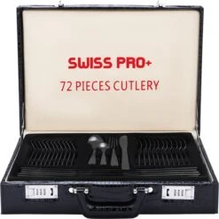 Swiss Pro+ Bestekset In Koffer-72 Delig-12 Persoons-Zwitsers Kwaliteit-Complete Set-100% Roestvrijstaal- Zwart -Beroemde Keukenserie Winkel 1198x1200 15