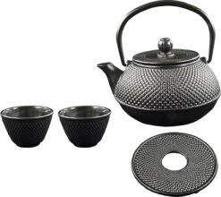 SakuraTea - Theepot Set - 4-delig - Gietijzer - Zwart - 0.8L - 2 Kopjes (100ml) -Beroemde Keukenserie Winkel 1200x1068 1