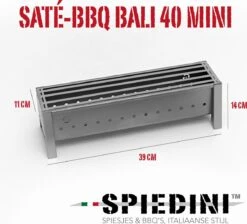 Spiedini Saté-bbq Bali 40 Mini - Kleine, Smalle Houtskoolbarbecue Met Horizontaal Rooster Voor Sate Of Andere Spiesjes - 40 Cm Lang, 11 Cm Breed, 14 Cm Hoog - Ideaal Voor Tuin- Of Open Haard, Of Balkon - Materiaal: Gealuminiseerd Ijzer 6 Spiedini Saté-bbq Bali 40 Mini - Kleine, Smalle Houtskoolbarbecue Met Horizontaal Rooster Voor Sate Of Andere Spiesjes - 40 Cm Lang, 11 Cm Breed, 14 Cm Hoog - Ideaal Voor Tuin- Of Open Haard, Of Balkon - Materiaal: Gealuminiseerd Ijzer -Beroemde Keukenserie Winkel 1200x1086 1