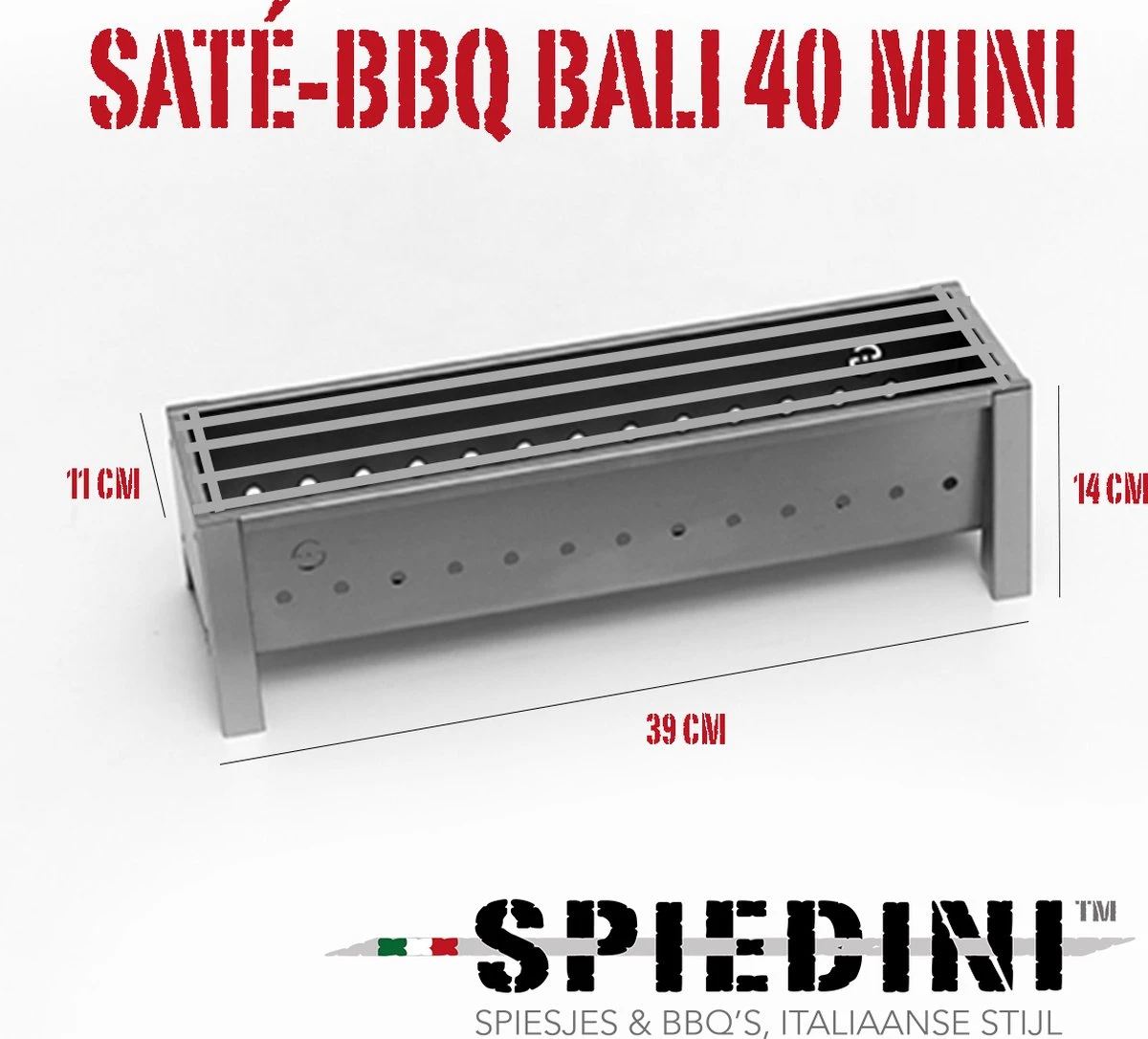 Spiedini Saté-bbq Bali 40 Mini - Kleine, smalle houtskoolbarbecue met horizontaal rooster voor sate of andere spiesjes - 40 cm lang, 11 cm breed, 14 cm hoog - Ideaal voor tuin- of open haard, of balkon - Materiaal: gealuminiseerd ijzer Spiedini Saté-bbq Bali 40 Mini - Kleine, Smalle Houtskoolbarbecue Met Horizontaal Rooster Voor Sate Of Andere Spiesjes - 40 Cm Lang, 11 Cm Breed, 14 Cm Hoog - Ideaal Voor Tuin- Of Open Haard, Of Balkon - Materiaal: Gealuminiseerd Ijzer -Beroemde Keukenserie Winkel 1200x1086 1