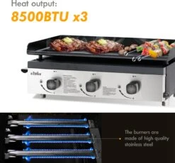 Bighorn Plancha Grill - Gasbarbecue – Tabletop – Draagbaar – 3 Branders -Beroemde Keukenserie Winkel 1200x1118 2