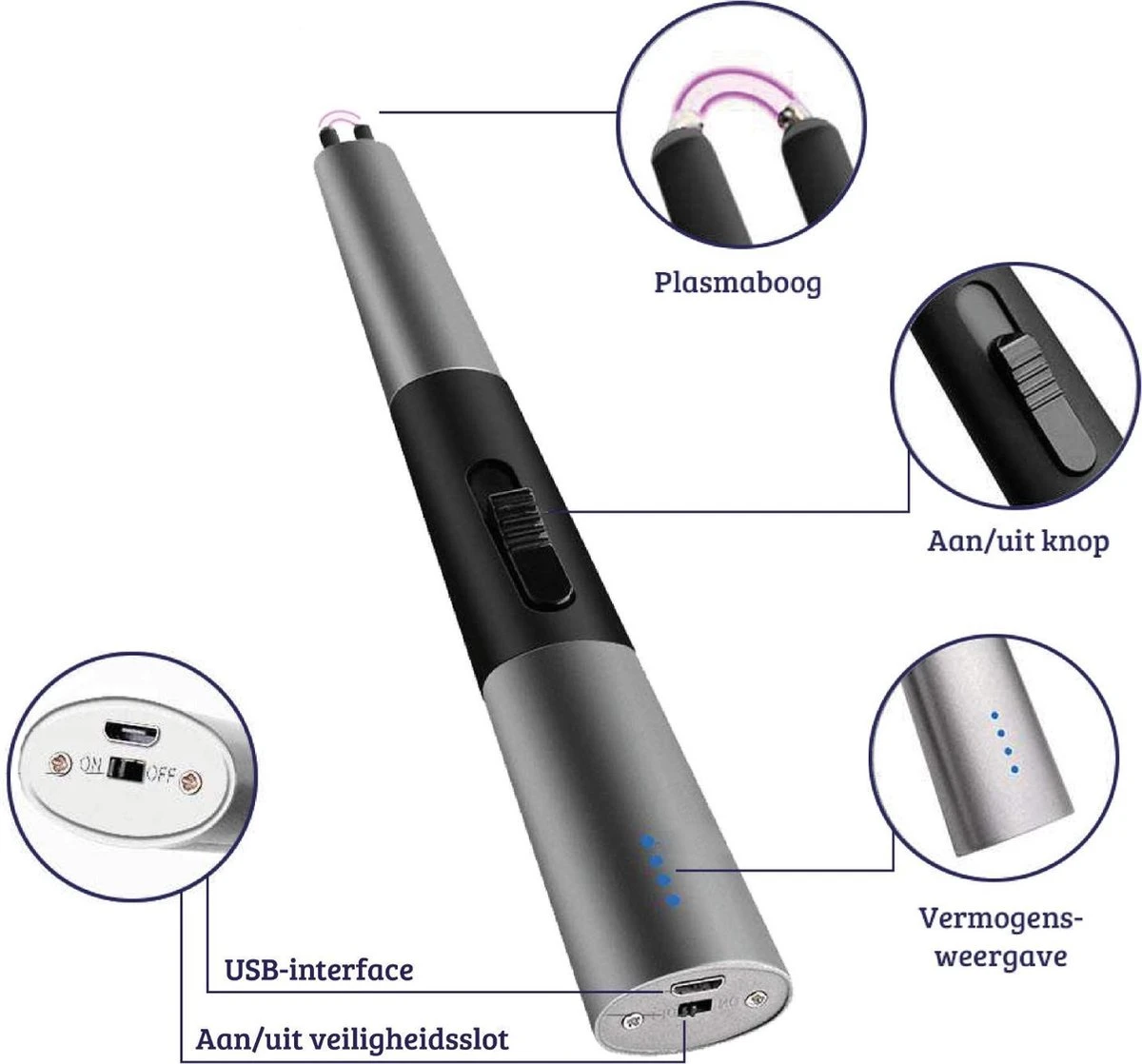 Allkinds Lange elektrische plasma aansteker - USB oplaadbaar - Vlamloze elektrische aansteker voor keuken, kaars, BBQ of openhaard - Zwart - In- en outdoor - Chique design Allkinds Lange Elektrische Plasma Aansteker - USB Oplaadbaar - Vlamloze Elektrische Aansteker Voor Keuken, Kaars, BBQ Of Openhaard - Zwart - In- En Outdoor - Chique Design -Beroemde Keukenserie Winkel