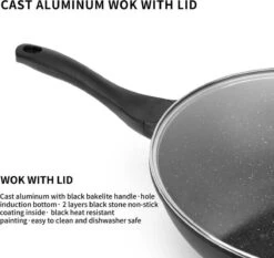 Swiss Pro+ Wokpan - Met Glazen Deksel - 28cm - Zwart -Beroemde Keukenserie Winkel 1200x1133