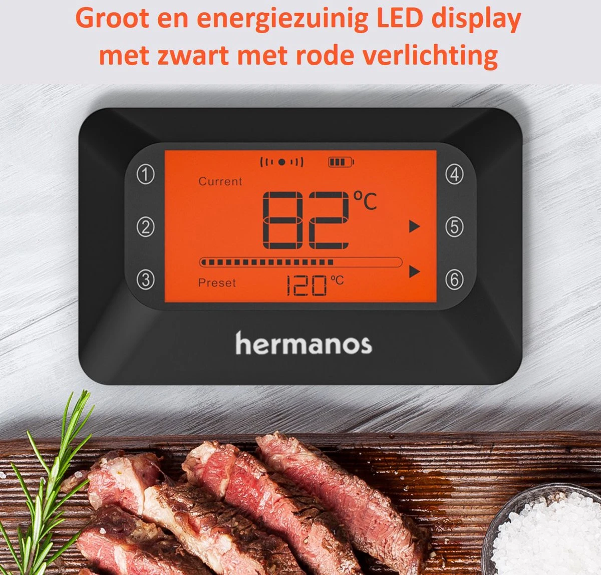 Hermanos® Digitale BBQ Thermometer Draadloos - Keukenthermometer - Bluetooth met app - 4 Sondes - Magneet - Incl. Batterijen Hermanos® Digitale BBQ Thermometer Draadloos - Keukenthermometer - Bluetooth Met App - 4 Sondes - Magneet - Incl. Batterijen -Beroemde Keukenserie Winkel 1200x1148 3