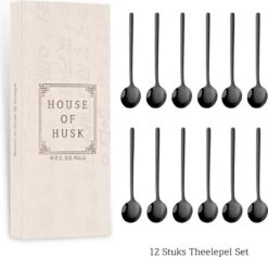 House Of Husk® Theelepels Set - Theelepeltjes - Koffielepels - Koffielepeltjes - RVS - 13cm - 12 Stuks - Zwart -Beroemde Keukenserie Winkel 1200x1150