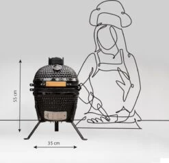 BluMill Kamado BBQ Egg - Kamado 13 Inch - Incl. Vlees Thermometer - Houtskoolbarbecues - Zwart - Ø 27cm -Beroemde Keukenserie Winkel 1200x1156 1