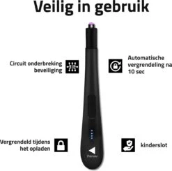 Oplaadbare Lange Elektrische Aansteker - Zwart - Duurzame Plasma Aansteker - Inclusief Cadeauverpakking - BBQ - Kaarsen -Beroemde Keukenserie Winkel 1200x1190 3