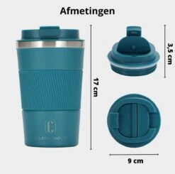 Castagnola Design RVS Koffiebeker To Go - Blauw - 380ml - Thermosbeker - Theebeker -Beroemde Keukenserie Winkel 1200x1191 2