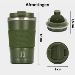 Castagnola Design RVS Koffiebeker To Go - Groen - 380ml - Thermosbeker - Theebeker -Beroemde Keukenserie Winkel 1200x1191 3