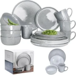 Excellent Serviesset - Servies - 16 Stuks - Aardewerk - Grijs -Beroemde Keukenserie Winkel 1200x1193 2