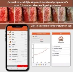 Hermanos® Digitale BBQ Thermometer Draadloos - Keukenthermometer - Bluetooth Met App - 4 Sondes - Magneet - Incl. Batterijen 4 Hermanos® Digitale BBQ Thermometer Draadloos - Keukenthermometer - Bluetooth Met App - 4 Sondes - Magneet - Incl. Batterijen -Beroemde Keukenserie Winkel 1200x1197 7