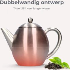 Vaja Valerie - Theepot Met Filter - Dubbelwandig - RVS - 1.2L 5 Vaja Valerie - Theepot Met Filter - Dubbelwandig - RVS - 1.2L -Beroemde Keukenserie Winkel 1200x1198 9