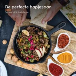 Ocina Gietijzeren Pan – Set Van 3 Stuks – ø25cm, ø19.5cm En ø16cm - Skillet - Koekenpan – Hapjespan – Koekenpan Inductie – Koekenpannenset - Gietijzeren Pan Bbq - Gietijzer - Incl. Receptenboek -Beroemde Keukenserie Winkel 1200x1200 114