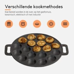 Ocina Poffertjespan – Combo Pack – 19 Poffertjes – Poffertjesmaker – Poffertjespan Inductie – Poffertjespan Electrisch – Gietijzeren Pan - Inclusief Doseerfles, Handvaten, 6x Poffertjesvorken En Invetkwast – Gratis Receptenboek 3 Ocina Poffertjespan – Combo Pack – 19 Poffertjes – Poffertjesmaker – Poffertjespan Inductie – Poffertjespan Electrisch – Gietijzeren Pan - Inclusief Doseerfles, Handvaten, 6x Poffertjesvorken En Invetkwast – Gratis Receptenboek -Beroemde Keukenserie Winkel 1200x1200 128