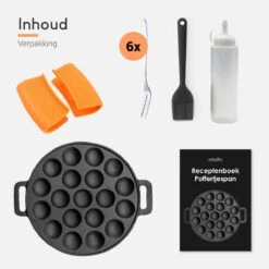 Ocina Poffertjespan – Combo Pack – 19 Poffertjes – Poffertjesmaker – Poffertjespan Inductie – Poffertjespan Electrisch – Gietijzeren Pan - Inclusief Doseerfles, Handvaten, 6x Poffertjesvorken En Invetkwast – Gratis Receptenboek 9 Ocina Poffertjespan – Combo Pack – 19 Poffertjes – Poffertjesmaker – Poffertjespan Inductie – Poffertjespan Electrisch – Gietijzeren Pan - Inclusief Doseerfles, Handvaten, 6x Poffertjesvorken En Invetkwast – Gratis Receptenboek -Beroemde Keukenserie Winkel 1200x1200 132