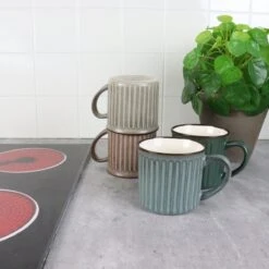 OTIX Koffiekopjes - Met Oor - Set Van 4 - Aardewerk - 250 Ml -Beroemde Keukenserie Winkel 1200x1200 382