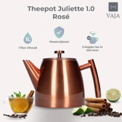 Vaja® Theepot Juliette Rosé Dubbelwandig -Beroemde Keukenserie Winkel 1200x1200 396