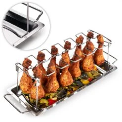 Blumtal BBQ Rek - Robuuste Roestvrijstalen Kippenpoot Rek - Voor 12 Poten - Kippengrillstandaard - Vaatwasmachinebestendig -Beroemde Keukenserie Winkel 1200x1200 498