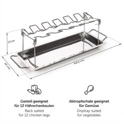 Blumtal BBQ Rek - Robuuste Roestvrijstalen Kippenpoot Rek - Voor 12 Poten - Kippengrillstandaard - Vaatwasmachinebestendig -Beroemde Keukenserie Winkel 1200x1200 499