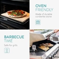 Navaris Pizzasteen XL Voor Oven En Barbecue - Rechthoekige Pizzaplaat 38 X 30 Cm - Inclusief Pizzaschep Met Extra Lang Handvat En Receptenboek -Beroemde Keukenserie Winkel 1200x1200 503