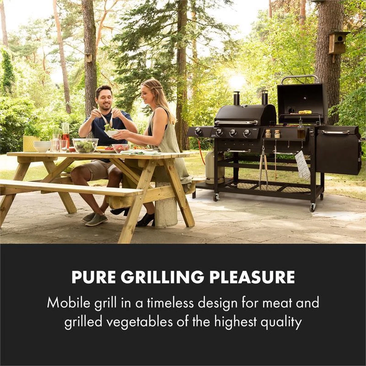 Klarstein Kingsville Double barbecue - Houtskool- en gasbarbecue - Smoker BBQ - Inclusief deksels en thermometer - Met 2 roosters - Zwart Klarstein Kingsville Double Barbecue - Houtskool- En Gasbarbecue - Smoker BBQ - Inclusief Deksels En Thermometer - Met 2 Roosters - Zwart -Beroemde Keukenserie Winkel 1200x1200 548