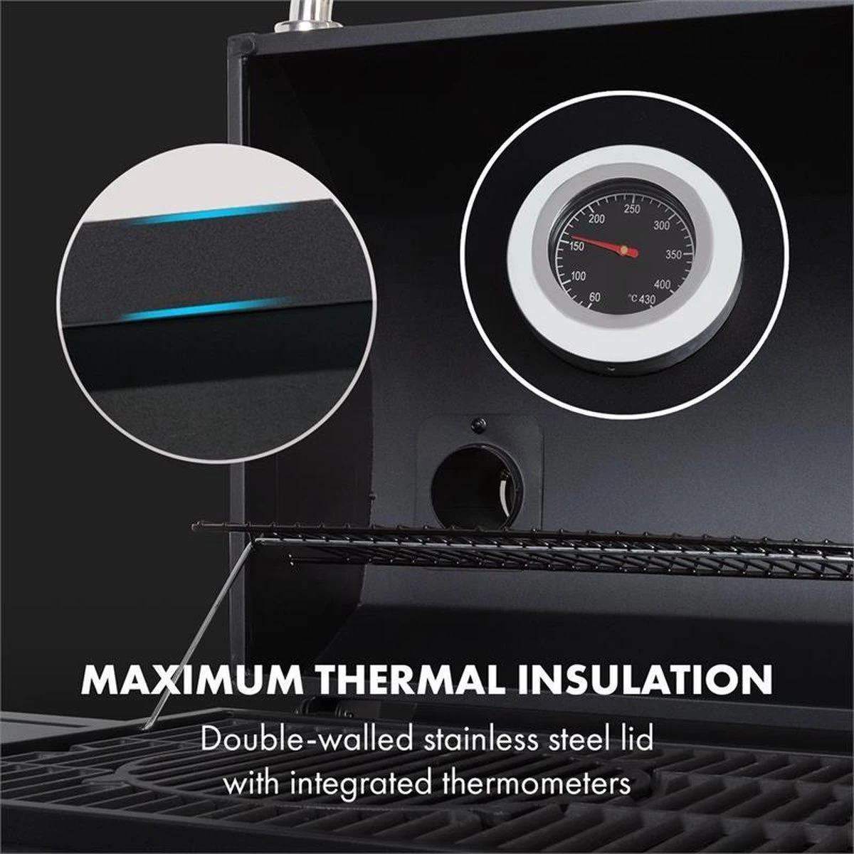 Klarstein Kingsville Double barbecue - Houtskool- en gasbarbecue - Smoker BBQ - Inclusief deksels en thermometer - Met 2 roosters - Zwart Klarstein Kingsville Double Barbecue - Houtskool- En Gasbarbecue - Smoker BBQ - Inclusief Deksels En Thermometer - Met 2 Roosters - Zwart -Beroemde Keukenserie Winkel 1200x1200 552