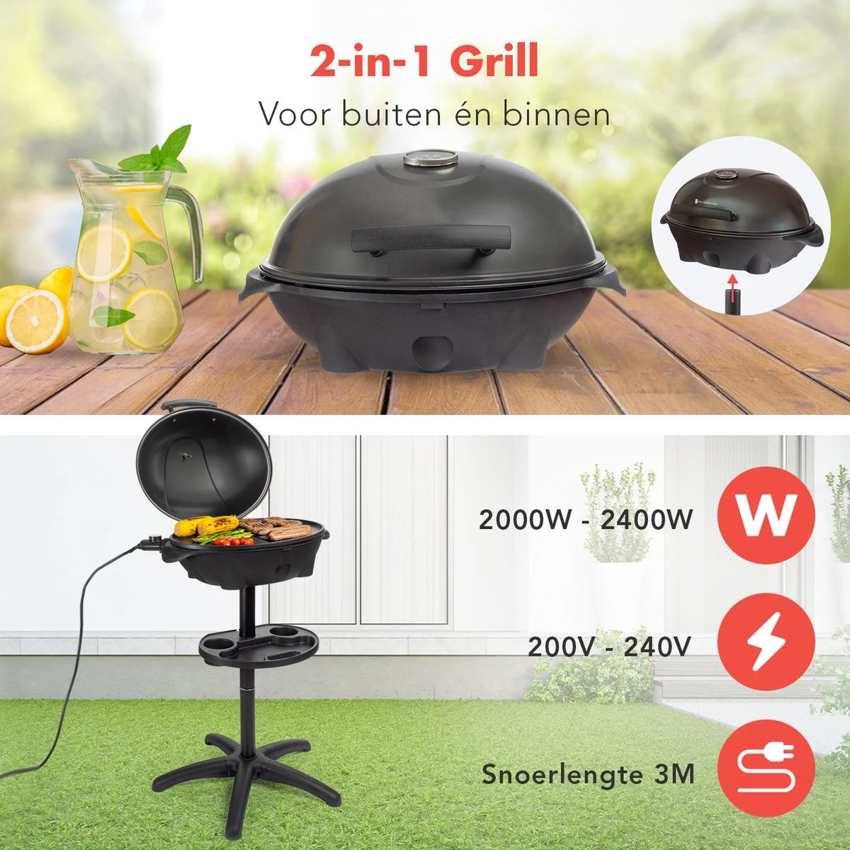 KitchenBrothers Elektrische BBQ - met Grillplaat - Anti-aanbaklaag - Incl. Plank/Houders - Grilloppervlak 46,5x33,8cm - tot 300°C - 2400W - Zwart KitchenBrothers Elektrische BBQ - Met Grillplaat - Anti-aanbaklaag - Incl. Plank/Houders - Grilloppervlak 46,5x33,8cm - Tot 300°C - 2400W - Zwart -Beroemde Keukenserie Winkel 1200x1200 561