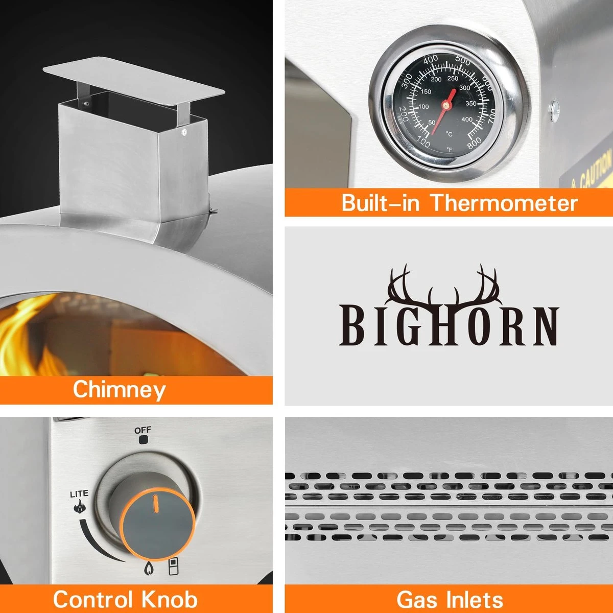 Bighorn Outdoor Edelstaal Gas Pizza Oven - Draagbare Gas Barbecue - Edelstaal -Model SRGG20001 Bighorn Outdoor Edelstaal Gas Pizza Oven - Draagbare Gas Barbecue - Edelstaal -Model SRGG20001 -Beroemde Keukenserie Winkel 1200x1200 582