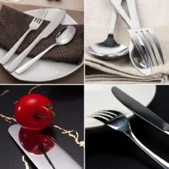 Deleca 8 Persoons Bestekset (48-delig) - Lepels, Messen, Vorken & Steakmessen - Vaatwasserbestendig - Zilver / RVS -Beroemde Keukenserie Winkel 1200x1200 672