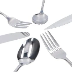 Deleca 8 Persoons Bestekset (48-delig) - Lepels, Messen, Vorken & Steakmessen - Vaatwasserbestendig - Zilver / RVS -Beroemde Keukenserie Winkel 1200x1200 675