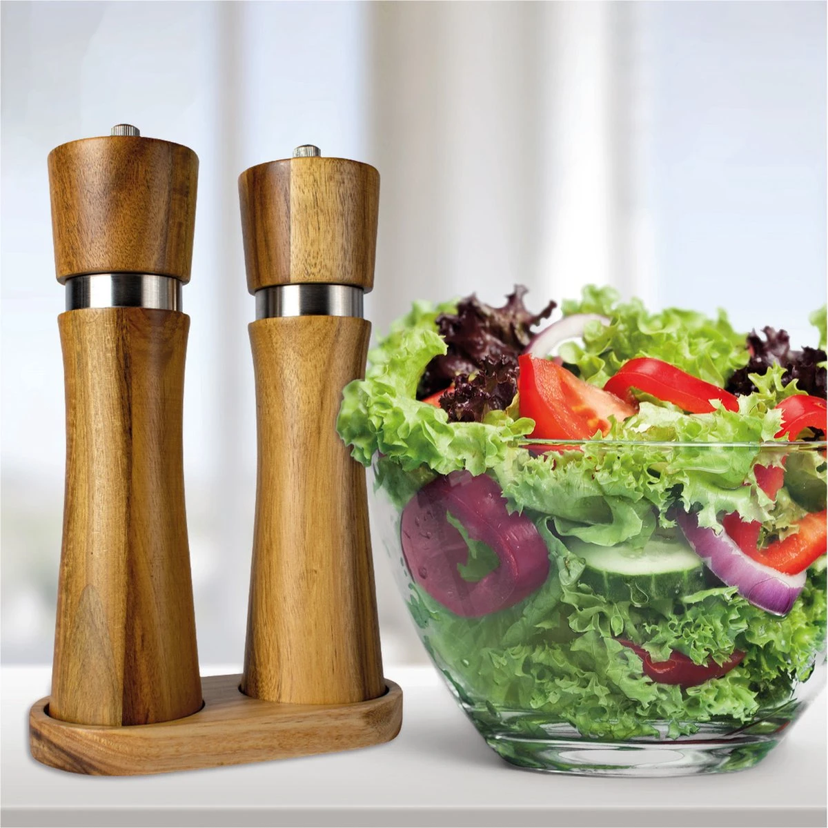 Nimma® Peper en Zoutmolen Set - Incl Navul Lepel - Verstelbare Maalgraad - Acacia Hout Nimma® Peper En Zoutmolen Set - Incl Navul Lepel - Verstelbare Maalgraad - Acacia Hout -Beroemde Keukenserie Winkel 1200x1200 698