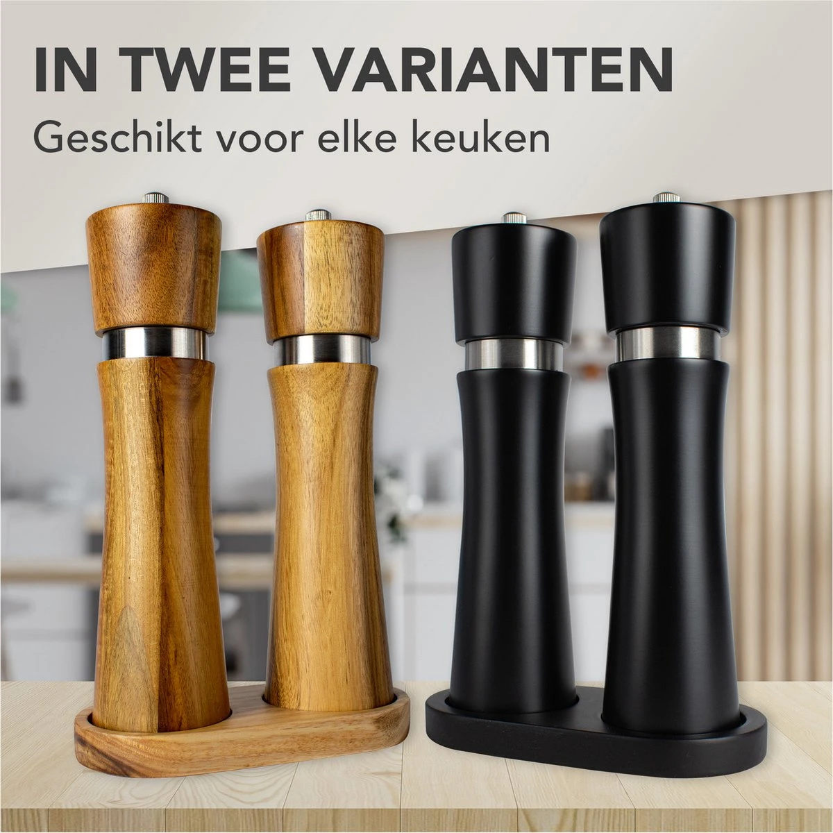 Nimma® Peper en Zoutmolen Set - Incl Navul Lepel - Verstelbare Maalgraad - Acacia Hout Nimma® Peper En Zoutmolen Set - Incl Navul Lepel - Verstelbare Maalgraad - Acacia Hout -Beroemde Keukenserie Winkel 1200x1200 699