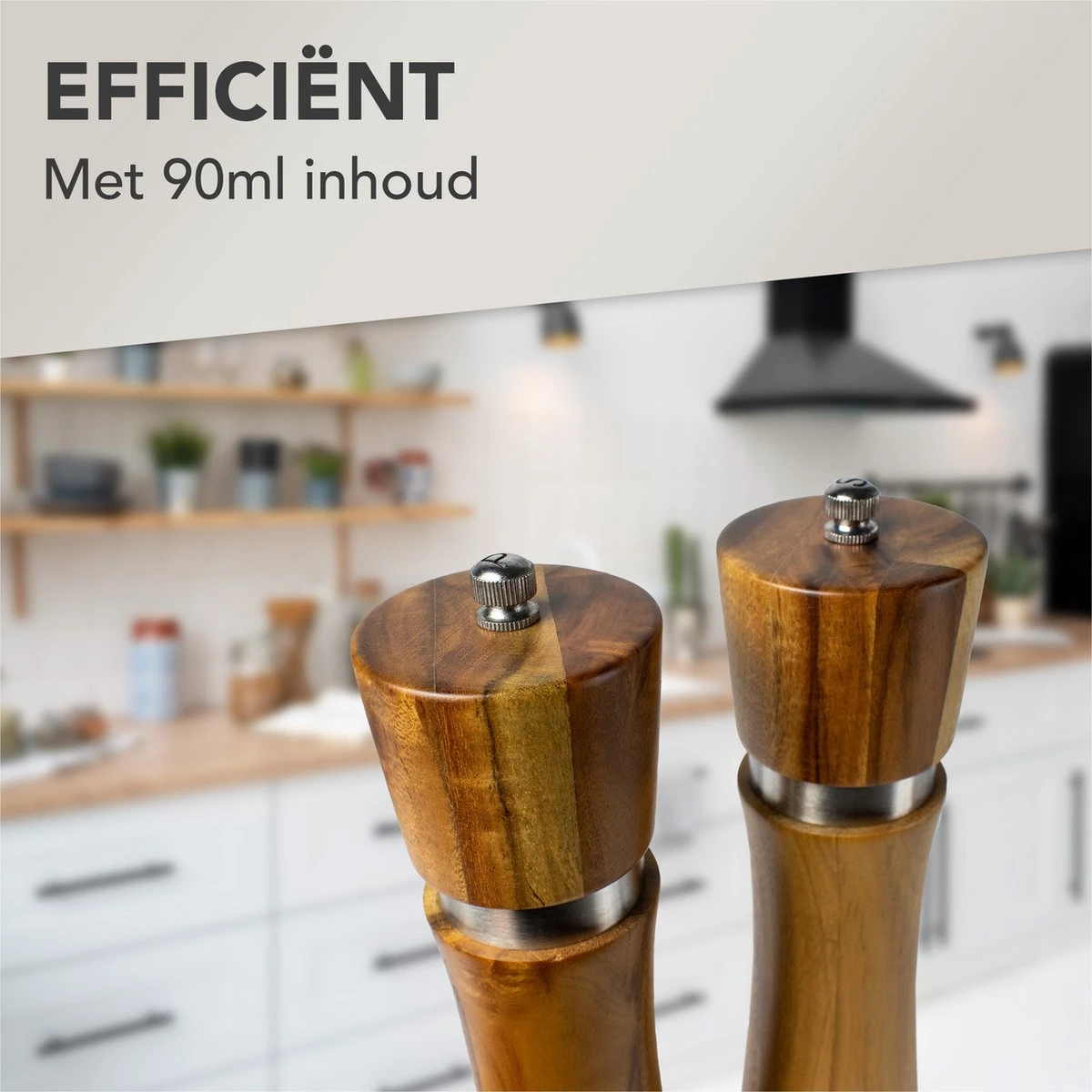 Nimma® Peper en Zoutmolen Set - Incl Navul Lepel - Verstelbare Maalgraad - Acacia Hout Nimma® Peper En Zoutmolen Set - Incl Navul Lepel - Verstelbare Maalgraad - Acacia Hout -Beroemde Keukenserie Winkel 1200x1200 700