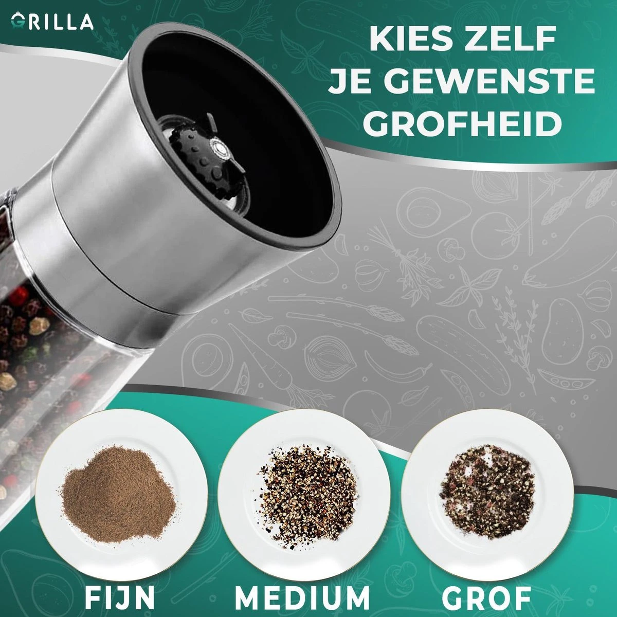 Peper en Zoutmolen Set - RVS Zout en Peperstel - Zoutvaatje en Pepermolen - 2 in 1 Peper En Zoutmolen Set - RVS Zout En Peperstel - Zoutvaatje En Pepermolen - 2 In 1 -Beroemde Keukenserie Winkel 1200x1200 708