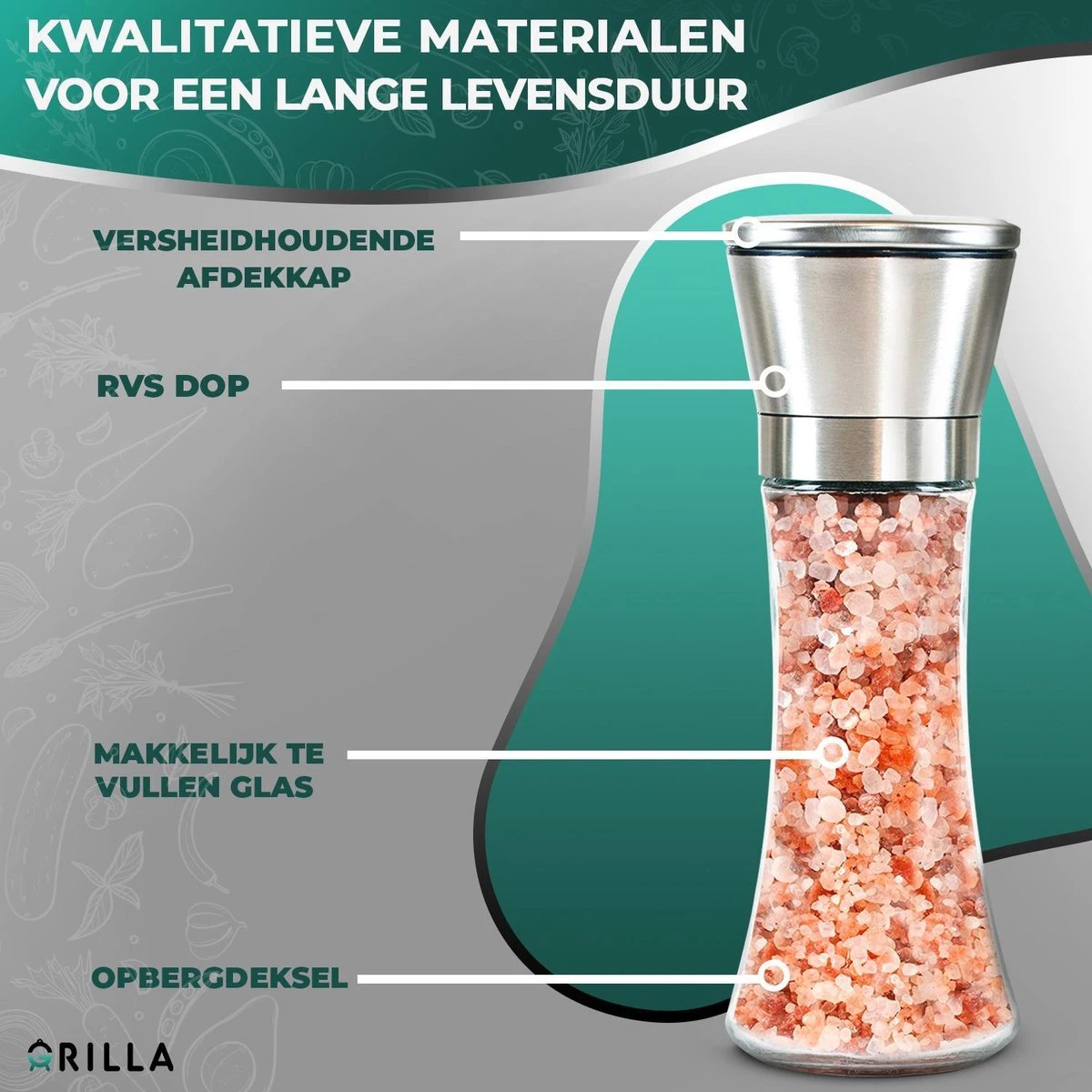 Peper en Zoutmolen Set - RVS Zout en Peperstel - Zoutvaatje en Pepermolen - 2 in 1 Peper En Zoutmolen Set - RVS Zout En Peperstel - Zoutvaatje En Pepermolen - 2 In 1 -Beroemde Keukenserie Winkel 1200x1200 709