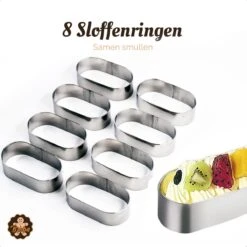 Sloffenring Taartvorm Set Met 8x Sloffenvorm Bakvorm En 1x Verstelbaar Bakframe – Slofvorm – Slofring – Slof Rond – Bakring Ovaal – Taartring – Kookring – Garneerring 8 Sloffenring Taartvorm Set Met 8x Sloffenvorm Bakvorm En 1x Verstelbaar Bakframe – Slofvorm – Slofring – Slof Rond – Bakring Ovaal – Taartring – Kookring – Garneerring -Beroemde Keukenserie Winkel 1200x1200 726