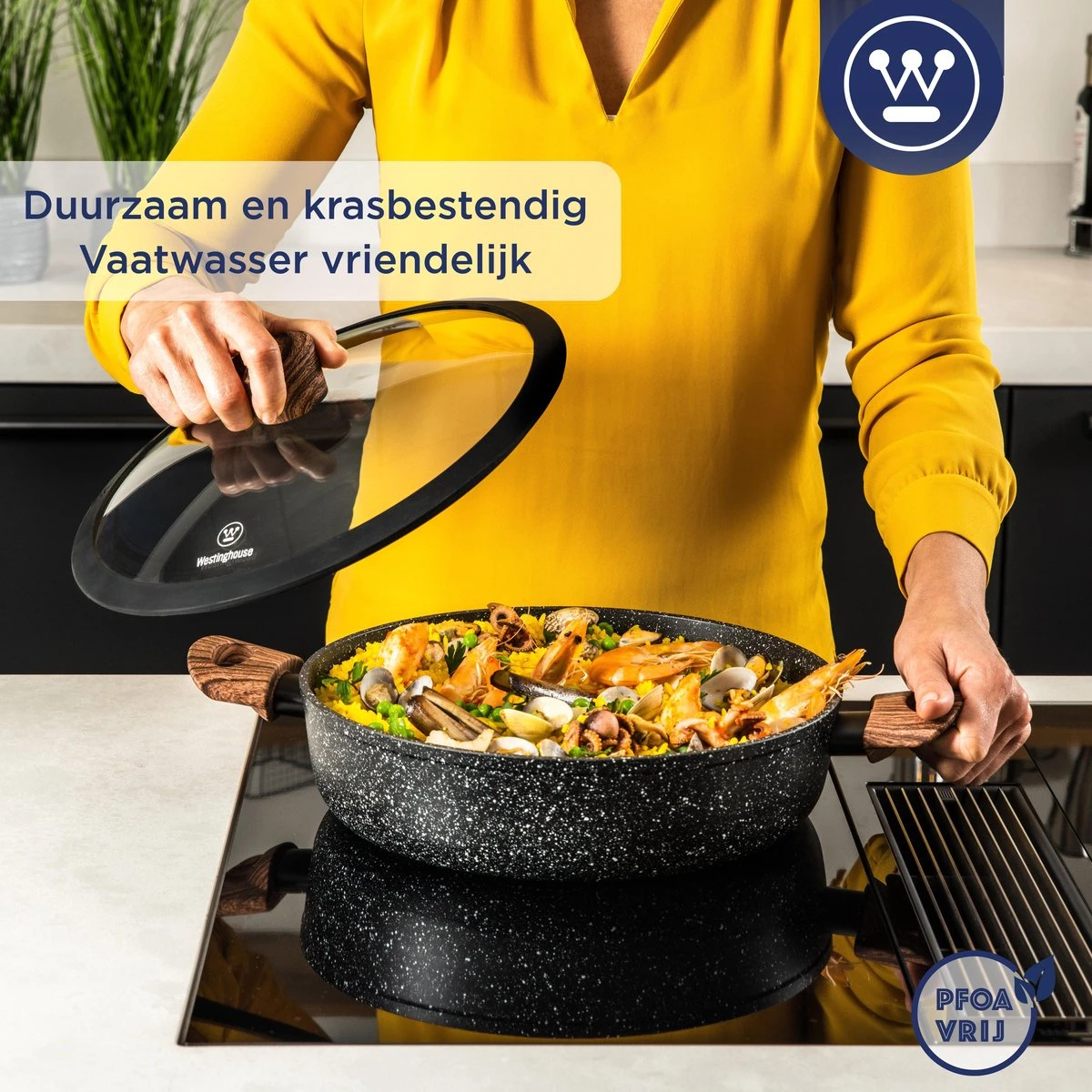 Westinghouse Hapjespan Inductie - Ø 32 cm - Zwart Marmer - Speciale Editie - Met Deksel Westinghouse Hapjespan Inductie - Ø 32 Cm - Zwart Marmer - Speciale Editie - Met Deksel -Beroemde Keukenserie Winkel 1200x1200 92