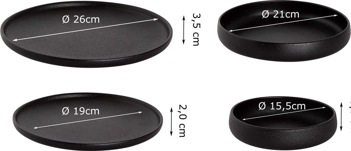 Maastricht Porselein Serviesset Universe Porselein 6-persoons 24-delig Zwart Maastricht Porselein Serviesset Universe Porselein 6-persoons 24-delig Zwart -Beroemde Keukenserie Winkel