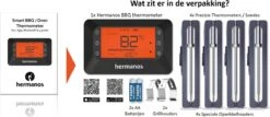 Hermanos® Digitale BBQ Thermometer Draadloos - Keukenthermometer - Bluetooth Met App - 4 Sondes - Magneet - Incl. Batterijen 7 Hermanos® Digitale BBQ Thermometer Draadloos - Keukenthermometer - Bluetooth Met App - 4 Sondes - Magneet - Incl. Batterijen -Beroemde Keukenserie Winkel 1200x522 1