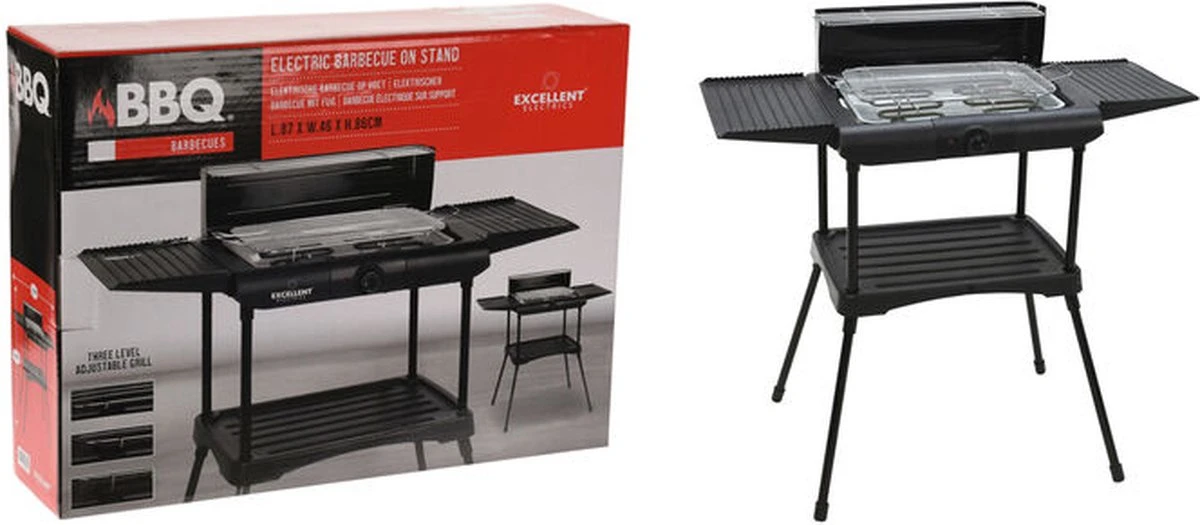 Excellent Electrics Elektrische Barbecue - Grilloppervlak (LxB) 36x24 cm - 2000W - Zwart Excellent Electrics Elektrische Barbecue - Grilloppervlak (LxB) 36x24 Cm - 2000W - Zwart -Beroemde Keukenserie Winkel