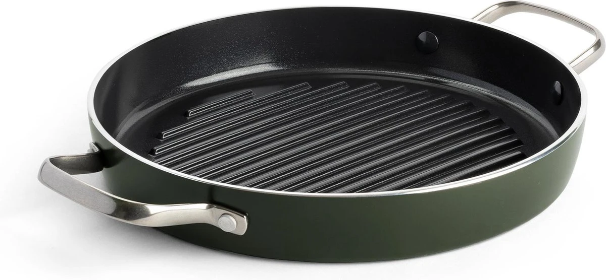 Dagelijkse Kost Keramische Grillpan - Ø28cm - PFAS-vrij - 2 grepen Dagelijkse Kost Keramische Grillpan - Ø28cm - PFAS-vrij - 2 Grepen -Beroemde Keukenserie Winkel