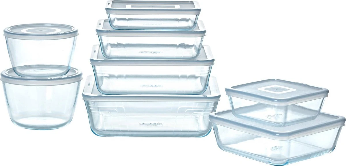 Pyrex - Cook & Freeze Schaal met Deksel Set van 8 Stuks - Transparant/Wit Pyrex - Cook & Freeze Schaal Met Deksel Set Van 8 Stuks - Transparant/Wit -Beroemde Keukenserie Winkel 1200x576 3